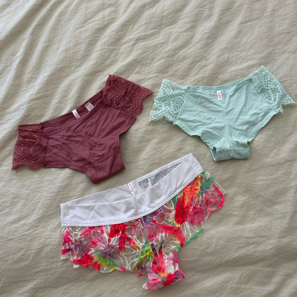 Victoria's Secret Lace and Floral Panties Set